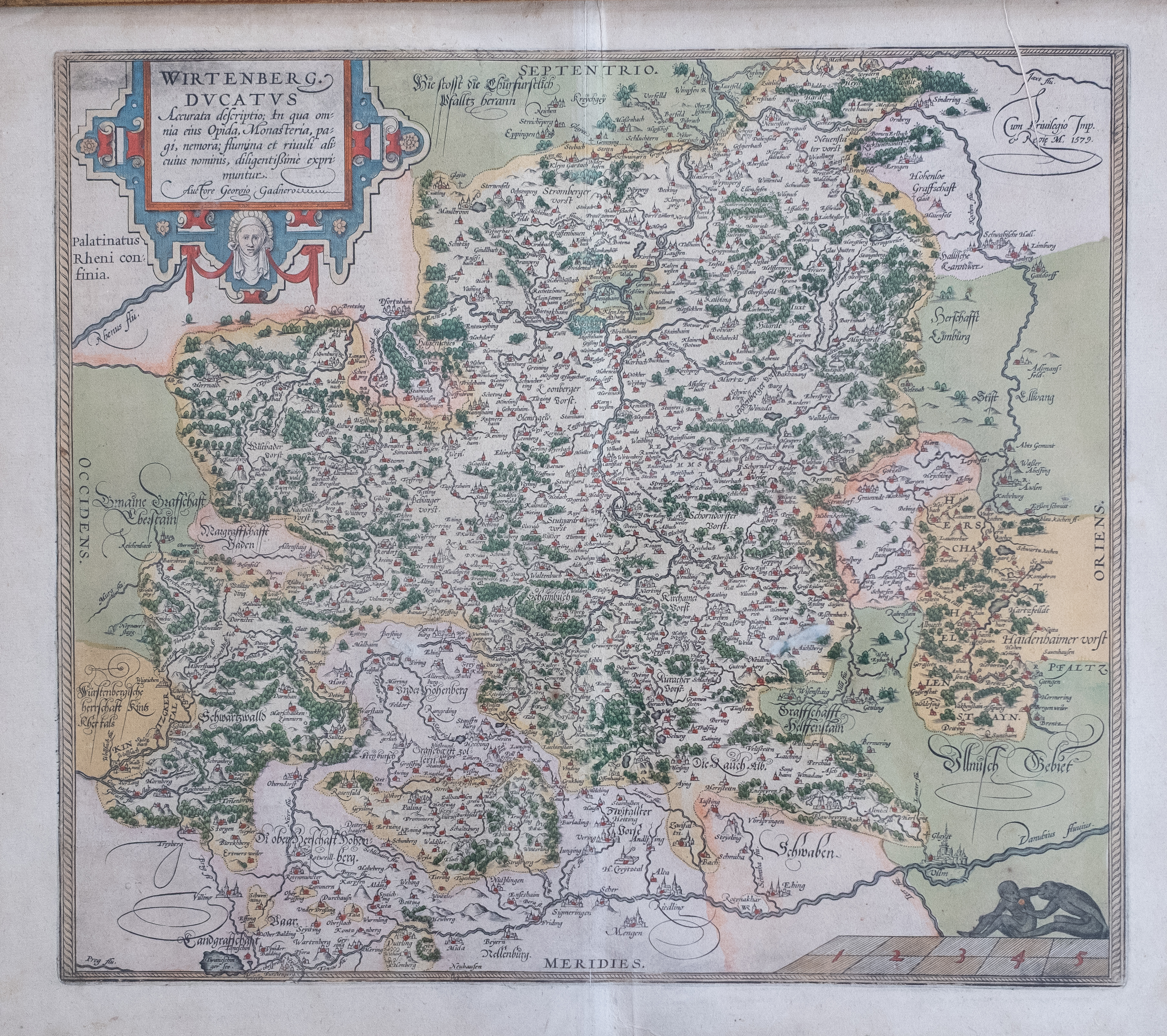 Karte Württemberg von 1579